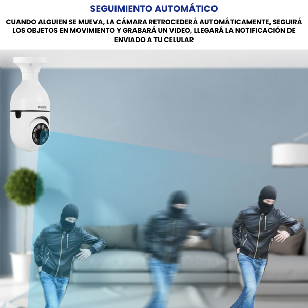 Cámara de vigilancia inteligente con bombillo ¡Tu seguridad es lo primero!