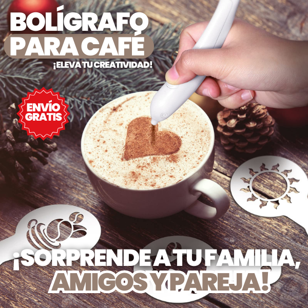 BOLÍGRAFO DECORADO DE CAFÉ + ENVÍO GRATIS